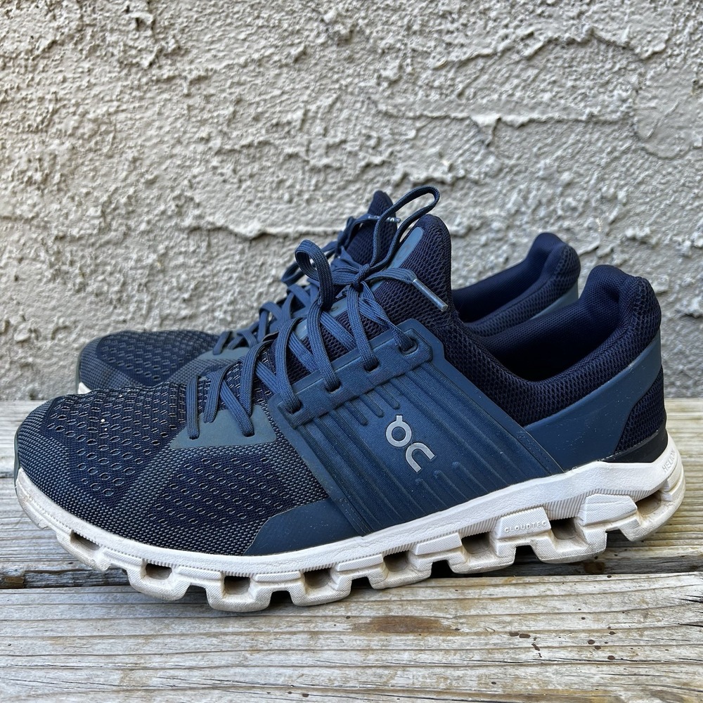 On Cloudswift 3 Running Shoes Men 12 Blue Navy White Sneakers Gym Low